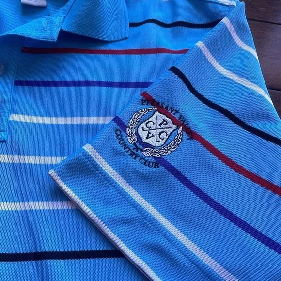 Callaway blue striped short sleeved polo shirt, Men’s size XL - Picture 3 of 12